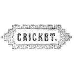 Cricket Label vector drawing